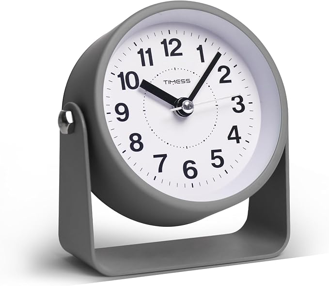 TIMESS Analog Alarm Clock with Snooze & Light, Silent Non-Ticking