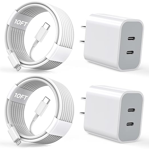 iPhone 17 Air/16e/15ProMax Fast Charging Block,20W Dual USB C Fast Charger