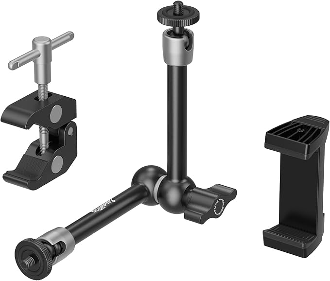 SMALLRIG Super Clamp w/ 1/4" and 3/8" Thread and 5.8 Inches Adjustable Friction Power Articulating Magic Arm with 1/4" Thread Screw for LCD Monitor/LED Lights - KBUM2730