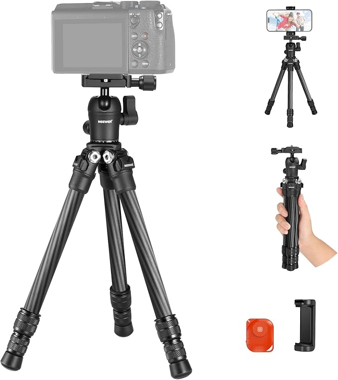 NEEWER Mini Desk Camera Tripod with Cell Phone Holder, 20"/50cm