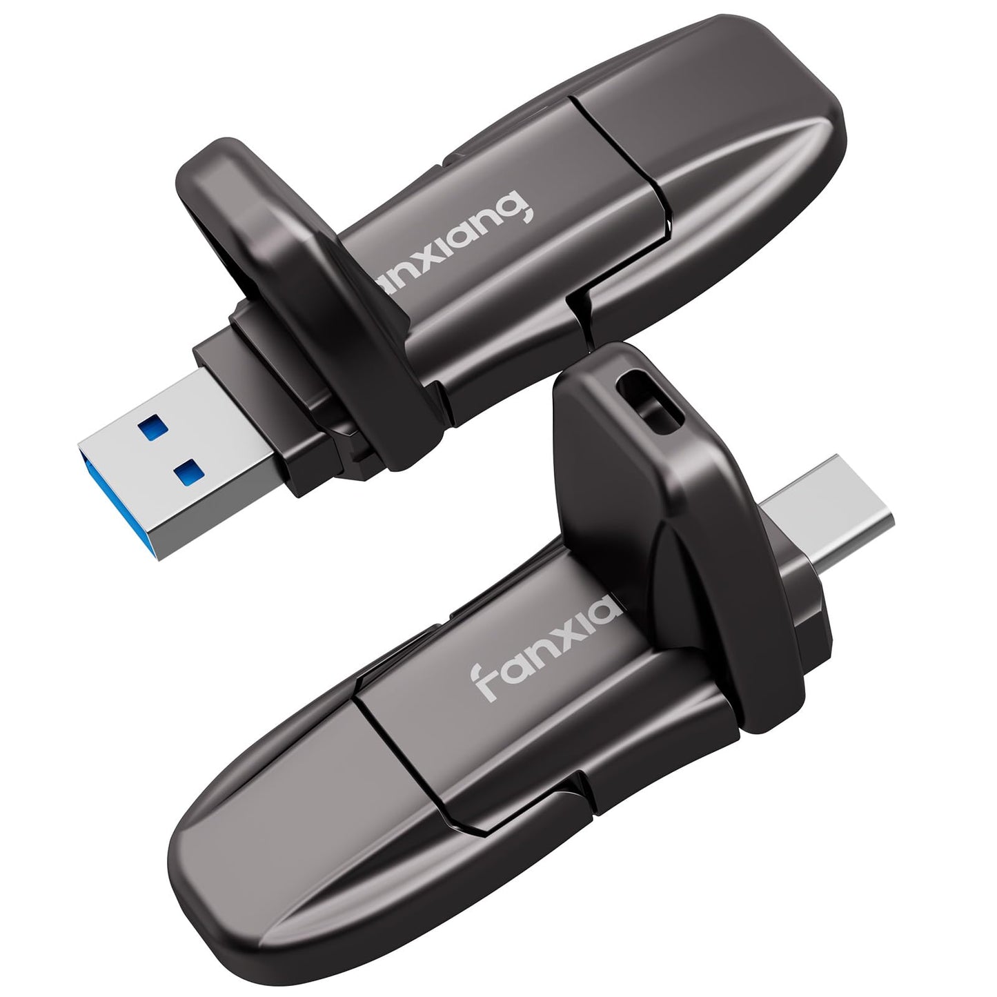 fanxiang Flash Drive 512GB, USB 3.2 Gen2 Up to 1050MB/s, USB Drive, USB A + Type C External Portable SSD for iPhone 15/Pro/Android Phone/Windows/MacPC/Laptops, FF952