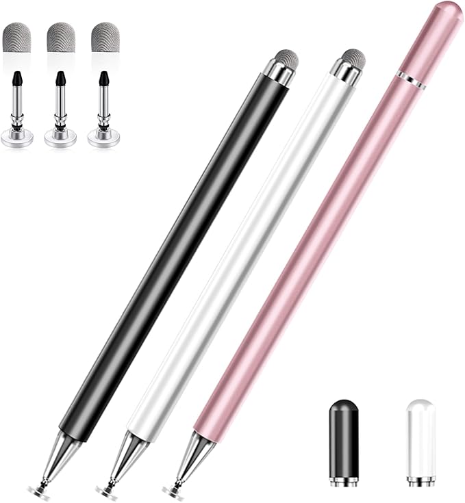 Stylus Pens for Touch Screens, 2 in 1 High Precision Universal Stylus Pen for iPad Compatible with Apple, iPhone, iPad, Android, Samsung Tablets, Phones, Yellow