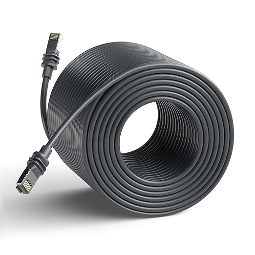 Azduou 75FT Replacement Cable for SpaceX Starlink Rectangular Satellite V2, Standard Actuated Gen 2 Extension Cable with Waterproof End Caps