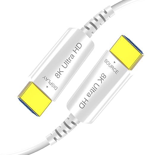 DGHUMEN 8K Fiber Optic HDMI Cable 100 FT, 8K@60Hz 4K@240Hz, Thin Extra Long HDMI Cable 48Gbps Ultra High Speed, Dynamic HDR, eARC, HDCP 2.2&2.3, 3D, Compatible for PS4/5/Xbox/TV/Laptop/Monitor