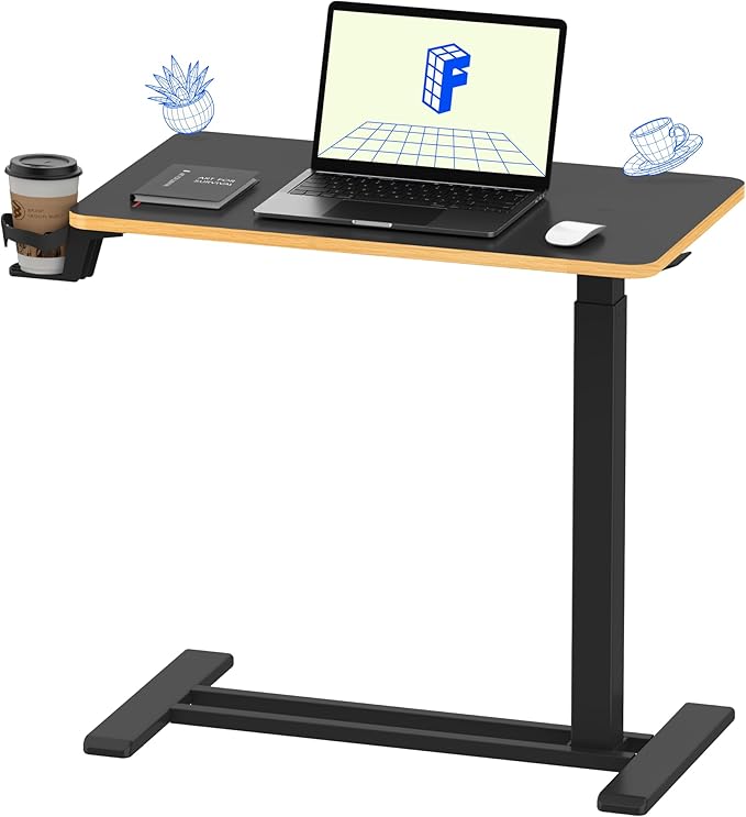 FLEXISPOT 32" Mobile Standing Desk Pneumatic Lift Computer Workstations