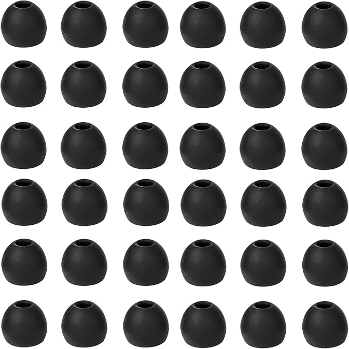 36 Pieces Medium Earbud Tips Soft and Comfortable Ear Bud Replacement Pieces Silicone Fit Most in-Ear Headphones,Inner Hole 3.8mm -5.5mm,Medium Black Earbud Replacement Tips
