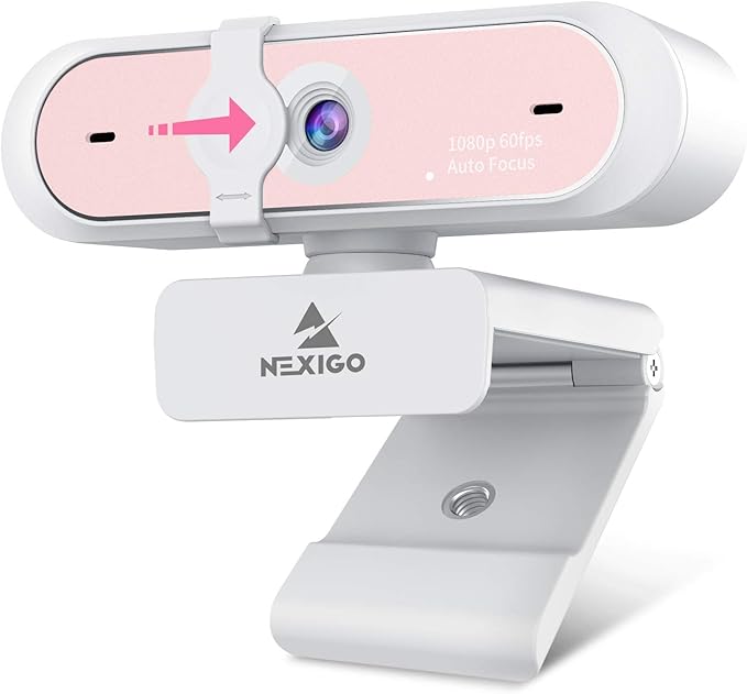 NexiGo N660P 1080P 60FPS Webcam with Software Control, Dual Microphone & Cover, Autofocus, HD USB Computer Web Camera, for OBS/Gaming/Zoom/Skype/FaceTime/Teams/Twitch