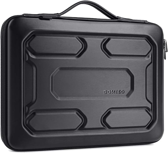 DOMISO 15.6 inch Laptop Sleeve with Handle Shockproof Computer Bag Waterproof EVA Protective Carrying Case for 15.6" Lenovo Yoga 720 IdeaPad 310 320 ThinkPad T570/Dell Inspiron 15/HP Envy 15, Black