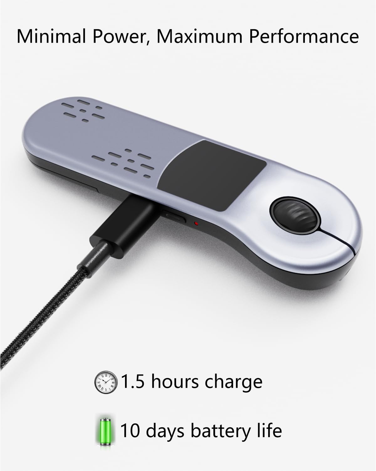 ZTYTO Air Mouse for PC/iOS/Android with Touchpad Rechargeable Wireless Presentation for PPT Pointer Bluetooth 2.4G Remote Control for PowerPoint/Keynote/Tiktok/Camera/Kindle App (Silver)