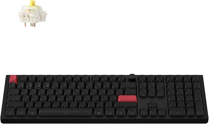 Keychron Q6 Max QMK/Launcher Wireless Bluetooth/2.4 GHz/USB-C Wired Custom Mechanical Keyboard, Full Size Programmable Knob RGB Backlit Hot-Swappable Gateron Red Switch for Mac Windows Linux - Black