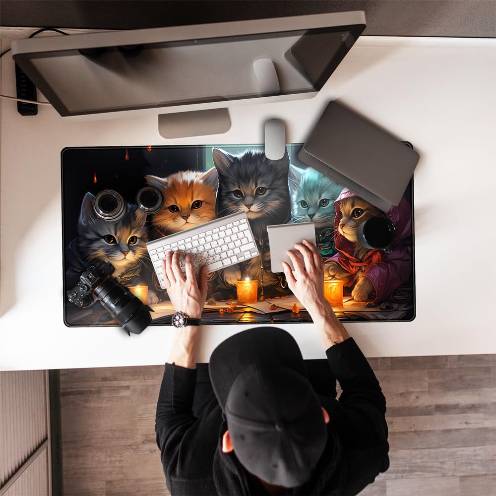 Commander Roleplay Desk Pad Mat Role Gaming XXL Big Mouse Pad Gaming Tabletop Game Gamer Gift - Mousepad XXL Laptop Computer Keyboard Pad with Stitched Edges Anti-Slip Funny Deskpad 31.5x15.7 in