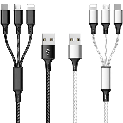 Multi Charging Cable, 4ft 2Pack Multi Phone Charger Cable Braided Universal