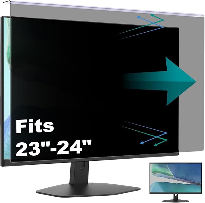 Hanging Computer Privacy Screen Protector Shield Compatible for 21.5/22