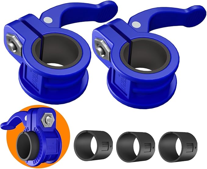 ZY-HUAN 1 Inch Barbell Clips, Adjustable Barbell Collars 23–30mm, Weight Clips for Dumbbells, Nylon Clamps with 6 Inserts