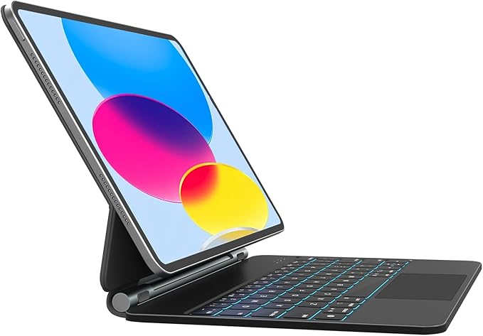 for iPad 11th (A16 2025) & iPad 10th Generation Case with Keyboard โ Magic-Style Magnetic Keyboard for ipad 10th generation (10.9-inch 2022) with 7 Color Backlight, Multi-Touch Trackpad (Black)