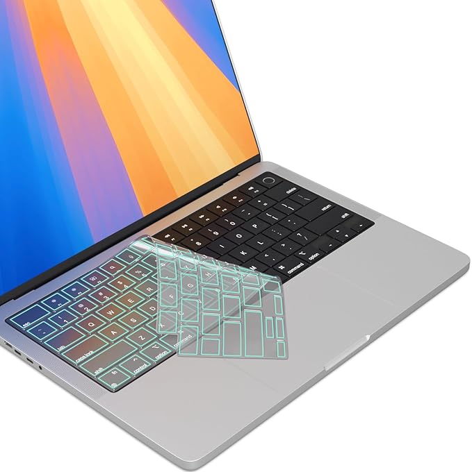 Kuzy Clear Premium MacBook Pro Keyboard Cover 14"/16" 2026-2023 M5-M1 Pro/Max - MacBook Air 13/15" Keyboard Cover- A3240 A3241 A3401 A3403 A3114 A3113 - US Layout TPU