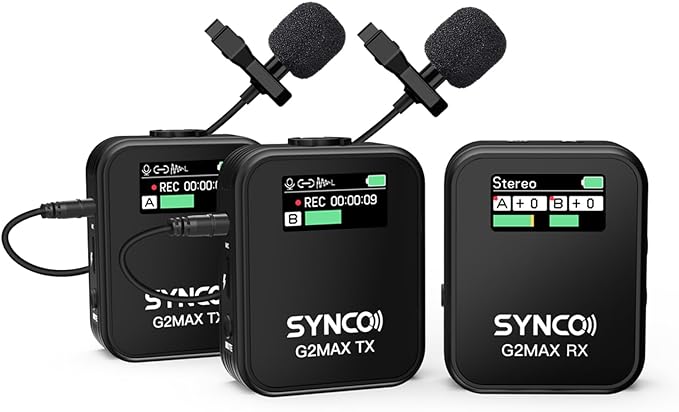 SYNCO G2(A2) Wireless Lavalier Microphone for Camera Phone Camcorder