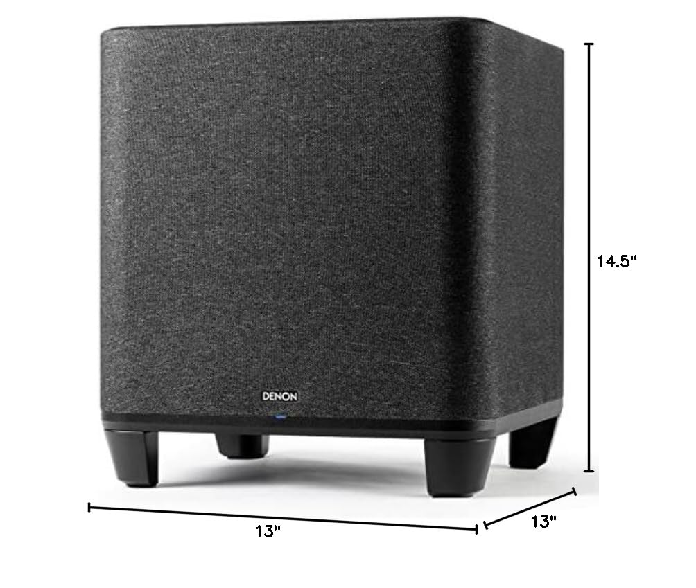 Denon Home Subwoofer, 8" Bass-Reflex Woofer for Home Theater, Black