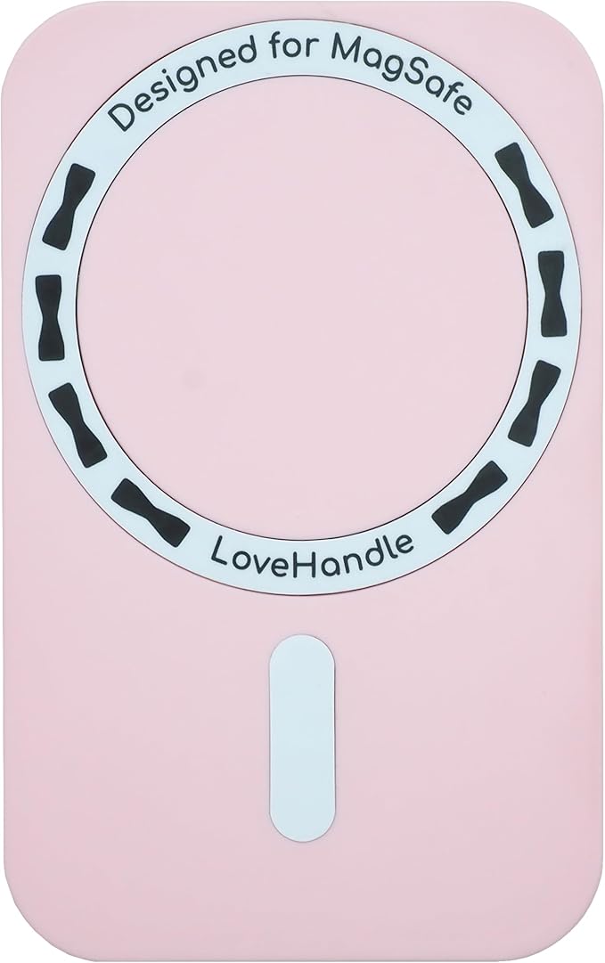 LoveHandle PRO MagSafe Compatible Magnetic Phone Grip w/Kickstand - Mount, Strap and Stand for Smartphone and Tablet - MagSafe Ring Included - Fits All Devices - Pink Diamond Glitter