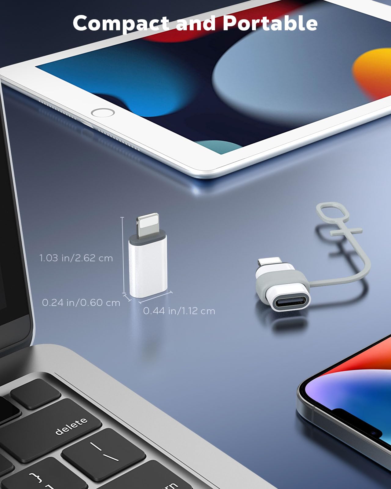MoKo USB C to Lightning Adapter for iPhone 14/13/12, 2 Pack