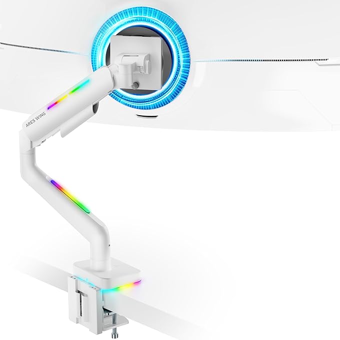 ARES WING Ultrawide Monitor arm with RGB for 17-49 Inch Screen