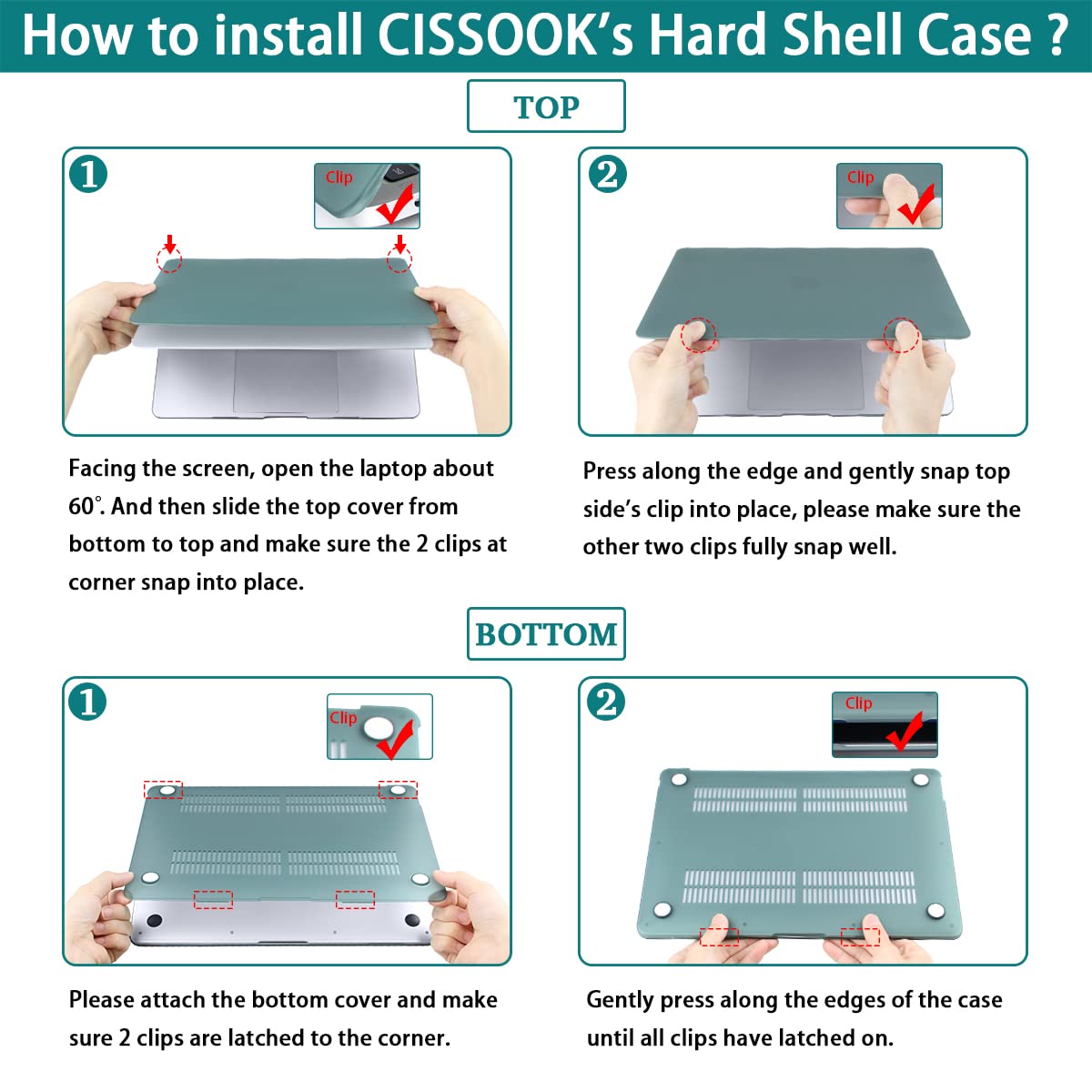 CISSOOK Compatible with MacBook Air 13.6 inch Case 2026 2025 2024 2023 2022