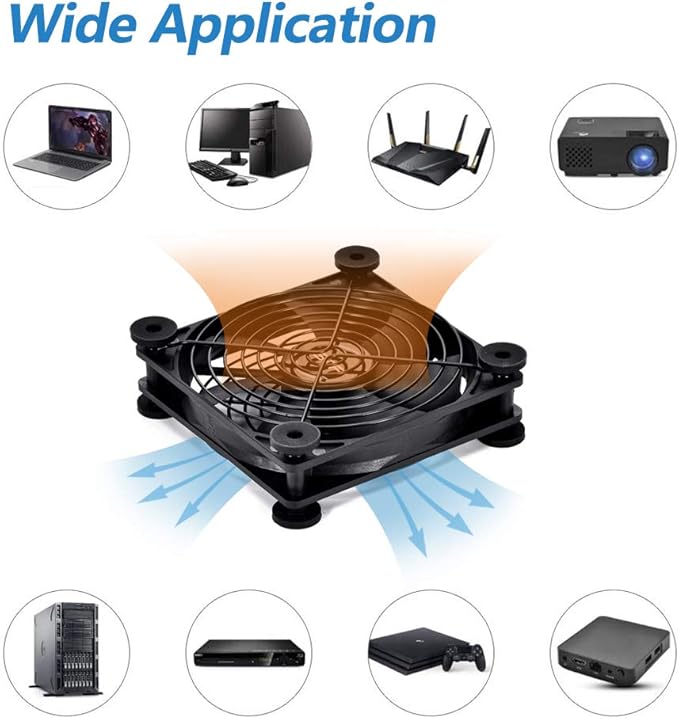 SCCCF Quiet 120mm USB Fan, 5V USB Portable Cooling Fan for Flat Panel TV Receiver Router DVR Playstation Xbox Computer Cabinet Cooler