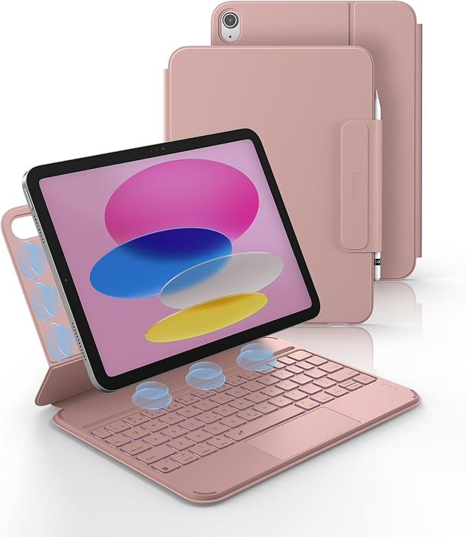 Dexnor for iPad (A16) 11th/10th Generation Case with Keyboard Ultra-Thin Magnetic Folio Keyboard Case Trackpad Pencil Holder Backlit Rechargeable for iPad A16 11" 2025/10th Gen 10.9" 2022