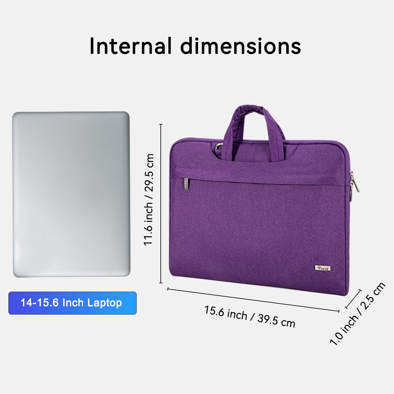 Voova 15.6-15 Inch Laptop Sleeve with Handle, MacBook Sleeve, Purple