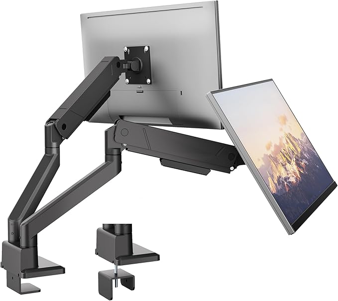 monTEK Dual Monitor Mount with USB Monitor Arms for 17 to 35 Inch Screen