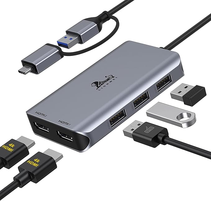 LIONWEI Laptop Docking Station,16 in 1 USB C Docking Station Triple Monitor