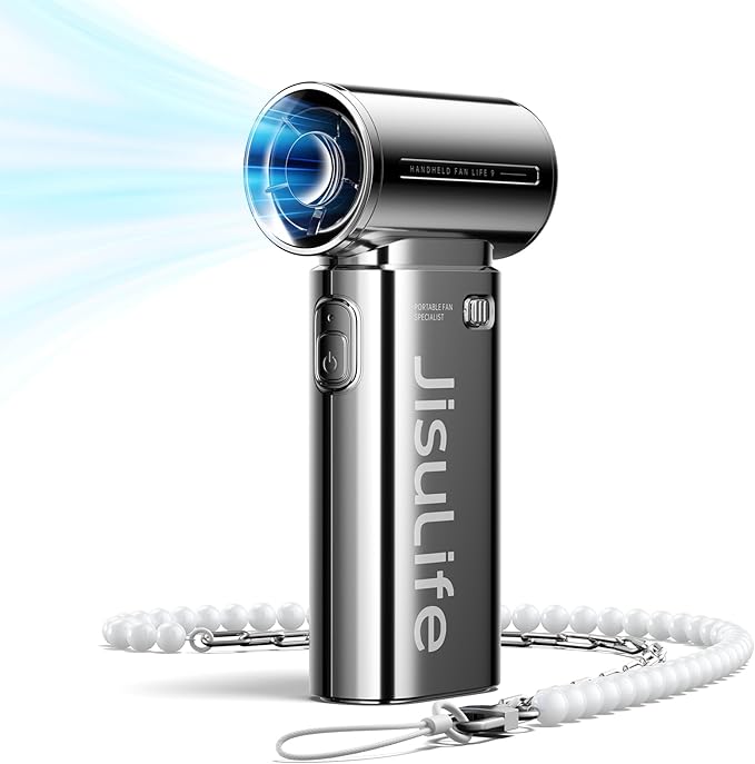 JISULIFE Portable Handheld Fan Life9, Turbo Airflow, Up to 12H Runtime