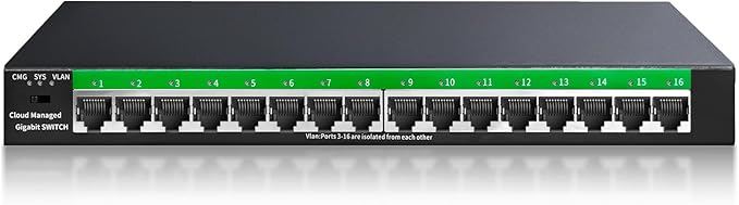 8-Port Gigabit Easy Smart Managed Ethernet Switch | Plug & Play Network Hub with VLAN, QoS, Port Mirroring | Fanless Design | Desktop/Wall Mount for Home/Office