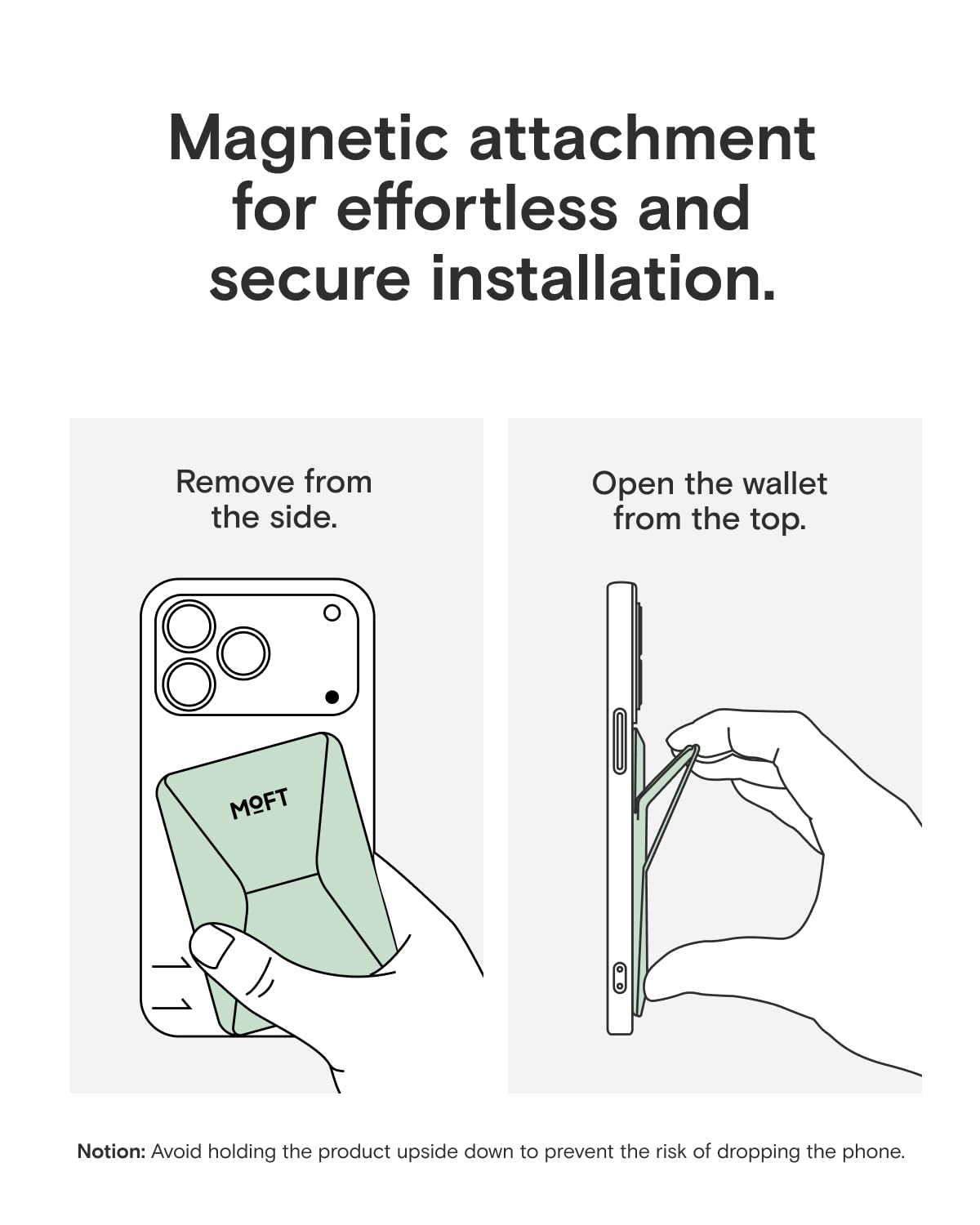 MOFT Magnetic Wallet Stand Compatible with iPhone 17/16/15/14/13/12 Series, Angle Adjustment & Magsafe Compatible MOVAS Phone Stand,Peppermint