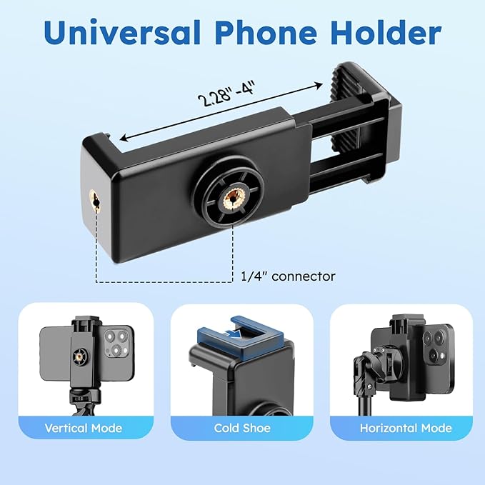86" Tripod for iPhone, Stable & Tall Phone Tripod with Remote and Flexible Gooseneck for Video Recording/Watching/Cooking/Fitness/Vlogging