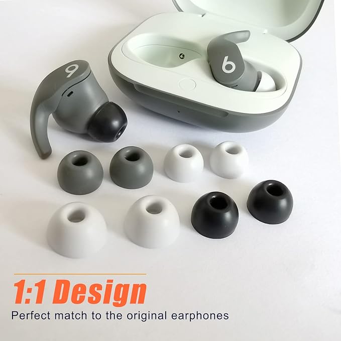 Silicone Ear Tips for Beats Fit Pro/Beats Studio Buds Tips Replacement Ear Tips for Beats Earbuds 6 Pairs LMS (Black)