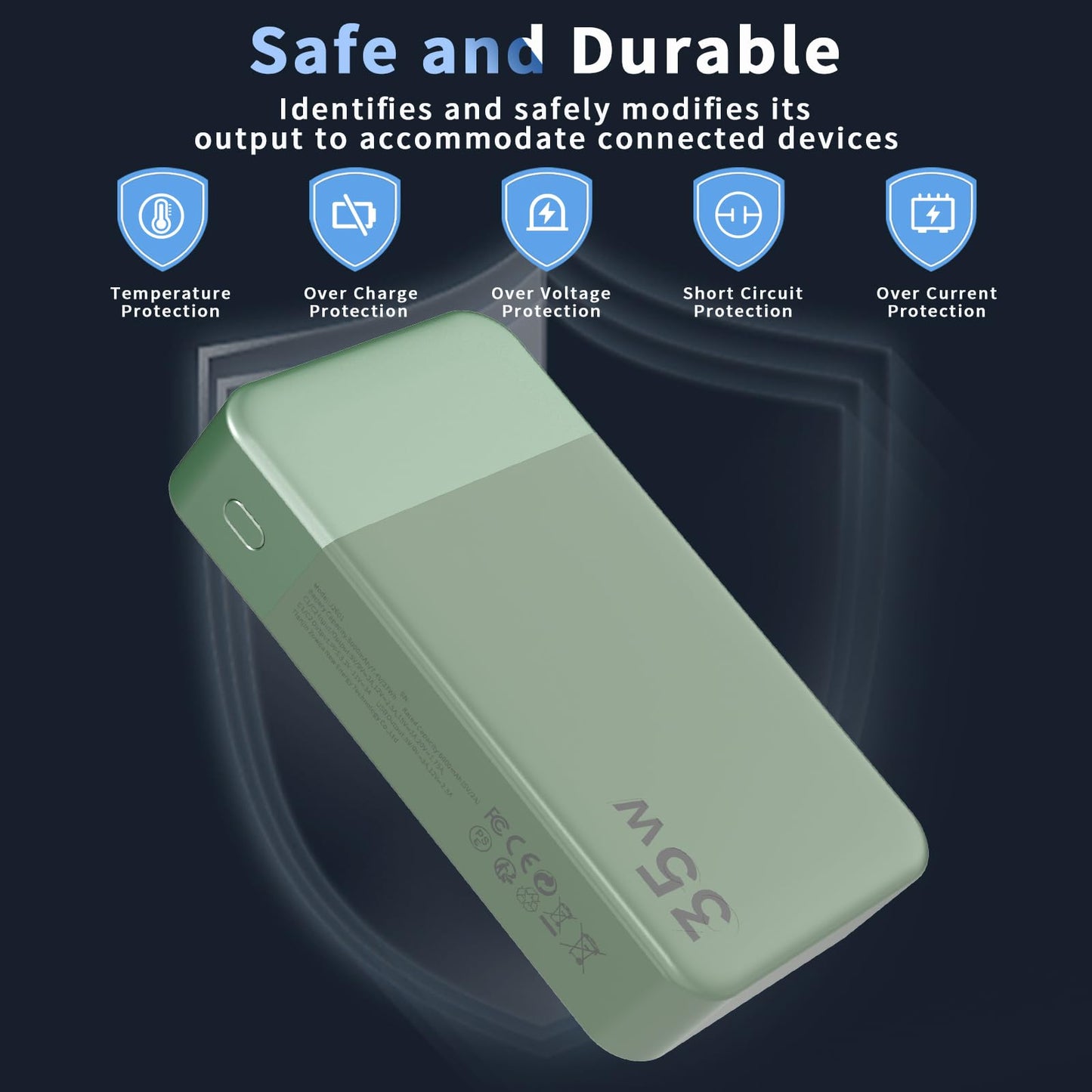 NOBIS Portable Charger 35W 20000mAh Power Bank Fast Charging