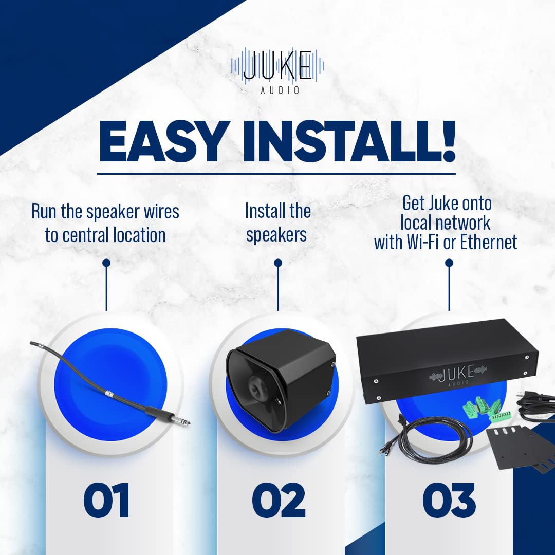 Juke-6 | 6 Zone Audio Amplifier | Wirelessly Controlled Multi-Room Audio System | Compatible with Airplay 2, Spotify Connect, Bluetooth, DLNA