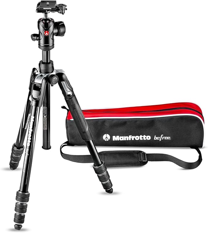 Manfrotto Befree Advanced Camera Tripod Kit Compatible with Sony Alpha7 and Alpha9 Cameras, Tripod Travel Kit with Ball Head and Lever Closure, Aluminium Tripod for Camera Accessories, DSLR,Mirrorless