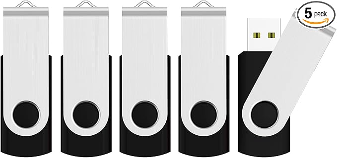 JUANWE 64GB USB Flash Drive 2 Packs, 2.0 Thumb Drive Foldable USB Storage Flash Drive Memory Stick with Lanyard Hole, Jump Drive Pen Drive Zip Drive Portable Flashdrive for PC/Tablet/Mac/Car, Black