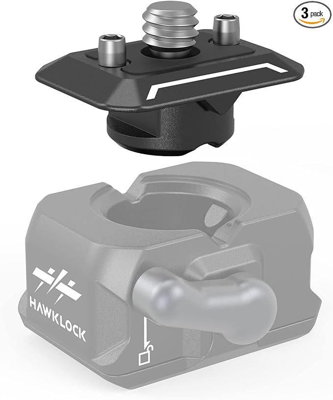 SMALLRIG Quick Release Plate Drop-in HawkLock mini Quick Release Camera Mount Adapter with 1/4" Screw, for Camera Clamp, Super Clamp, Ball Head, Tripod, Magic Arm, Stabilizer, Field Monitor - 3513C