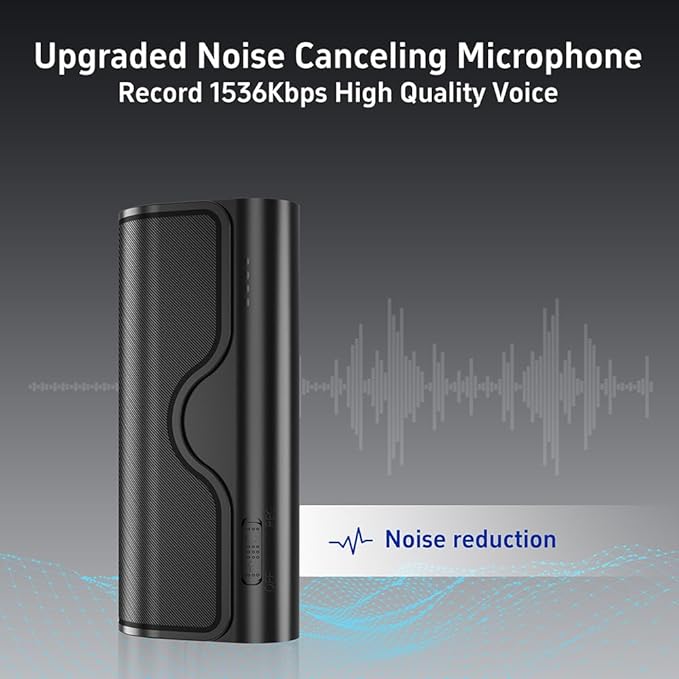 64GB Magnetic Voice Recorder, 800H/35 Days Continuous Recording, Voice Activated Audio Recorder with Stereo Mic, Portable for Lectures, Meetings, Interviews (Black)