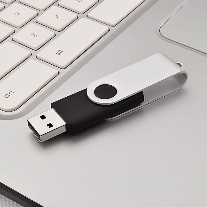 JUANWE 4GB USB Flash Drive 10 Packs,Bulk Thumb Drives Jump Drive with 360°Swivel Shell, Fold Storage USB Stick with Lanyard Hole Portable Pen Drive Mutipack Zip Drive, Black