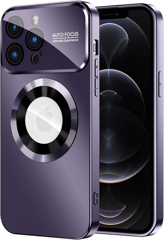 MAKAVO Magnetic for iPhone 13 Pro Case, Built-in Camera Lens Protector, Compatible with MagSafe, Logo View, Slim Thin Protective Phone Cover
