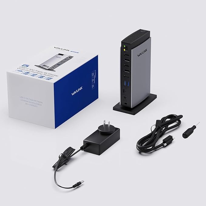 WAVLINK USB C DisplayLink Docking Station with 3 HDMI 4K60Hz,Displaylink Triple Display Docking Station for MacBook M1/M2/M3/Windows,5 USB Ports,2DP,Ethernet Port,Audio/Mic,SD/TF(No Charging Ports)