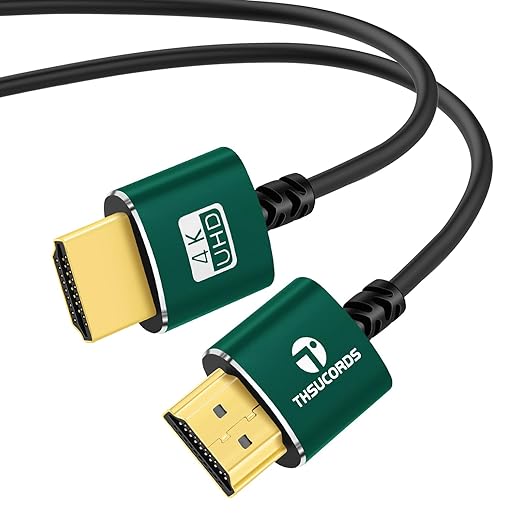 Thsucords Thin HDMI to HDMI Cable 15FT 2 Pack, Ultra Slim & Flexible HDMI Cord Supports High Speed 4K@60Hz 18gbps 2160p 1080p