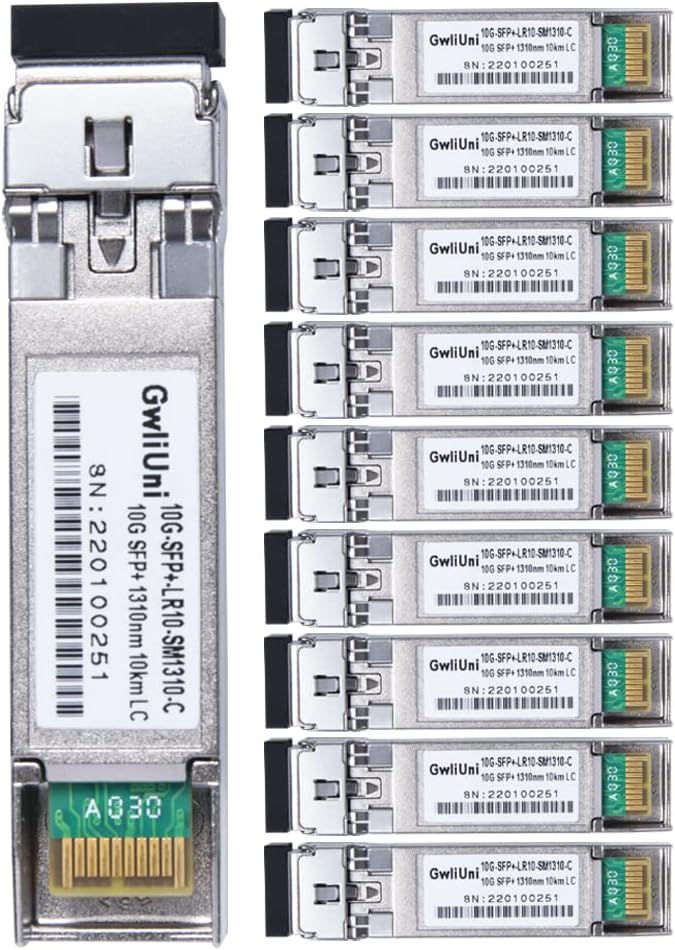 10Pcs 1.25G Single Mode SFP Fiber Module Network Transceiver, LX SM 1310nm 20km, Duplex LC Interface for Switch, Router, Firewall, Network Card, Media Converter etc