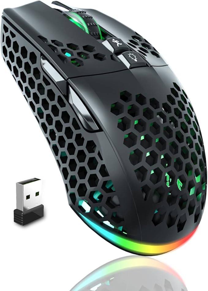 SOLAKAKA SM600 White Wireless Gaming Mouse,Tri-Modes BT5.1/Type-C Wired/2.4G Wireless Mouse with 2 Side Buttons, Programmable Macro Gamer Mouse with RGB Light for Laptop/PC/Mac