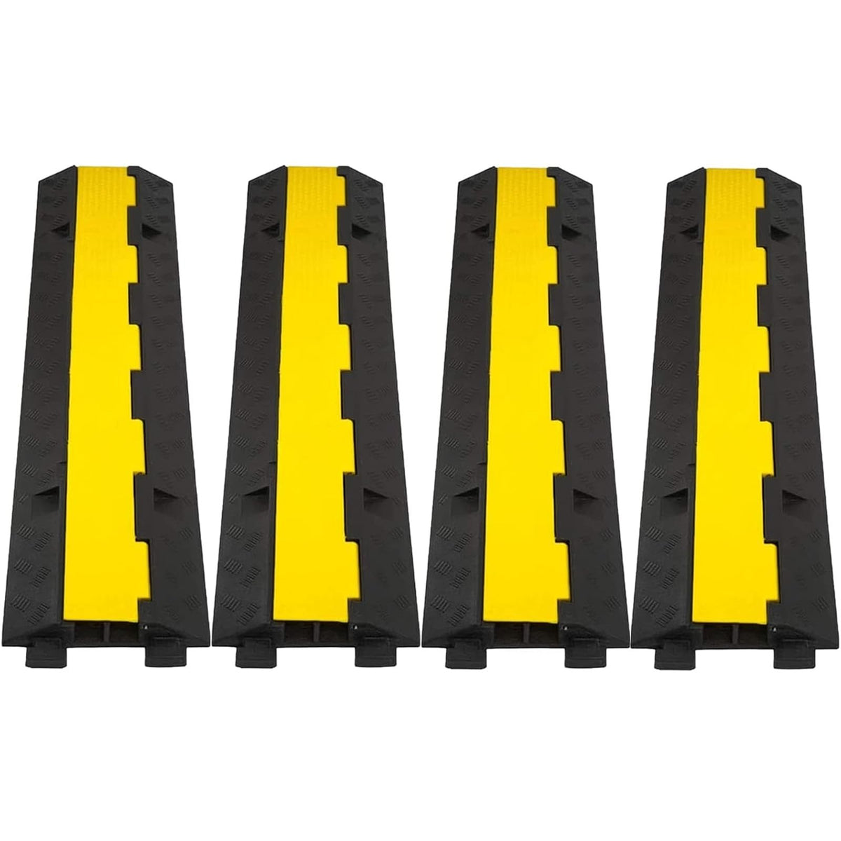 CXRCY Cable Ramp 3 Pack 2 Channel 11000lbs axle Capacity Floor Cord Cable Protector, Rubber Speed Bumps Hose Protector Ramps for Wire/Hose/Pipe Hider Driveway &Outdoor 40x10x2 inch(L x W x H)