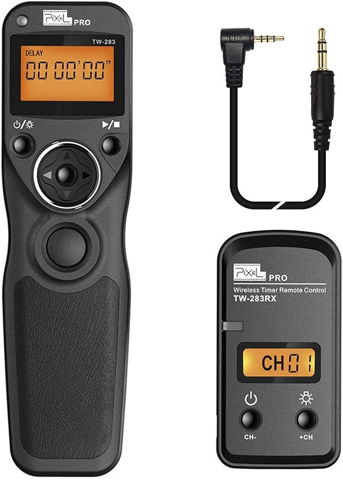 Wireless Remote Commander Shutter Release Cable Timer Pixel TW-283 S2 Wired Shutter Release Cable Compatible for Sony Alpha a7, a77II, a7R,a7RII, a7S, a5100, a6000